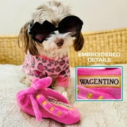 Haute Diggity Dog Wagentino Plush Squeaky Sandal Dog Toy, Hot Pink, One Size