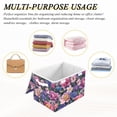 thumbnail image 6 of Yayeee Collapsible Cube Storage Bin with Lid Fabric Closet Decorative Basket with Handles, Soft Pinks Flowers, 6 of 7
