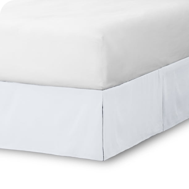 Faldón de cama cepillado doble Bare Home Colección Premium 1800 15 pulgadas Tamaño Twin blanco