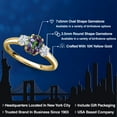 thumbnail image 2 of Gem Stone King 10K Yellow Gold Green Mystic Topaz and White Moissanite Engagement Ring for Women | 1.32 Cttw | Oval 7X5MM | Gemstone November Birthstone | Size 7, 2 of 7