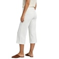 thumbnail image 3 of LMLYSoH Womens Wide Leg Capris Casual Fold Over Waist Stylish Solid Color Mid Rise Cropped Pants, 3 of 5