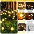 thumbnail image 5 of Solar Swaying Firefly Lights，Solar Garden Lights Outdoor Waterproof, 2 Pack/8 Modes LED Firefly Lights Sway by Wind, Solar Outdoor Lights for Garden Yard Patio Pathway Landscape Decorations (Yellow), 5 of 7