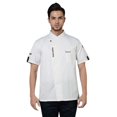 thumbnail image 1 of Gaexia Chef Veste Unisexe à Manches Longues pour Cuisine avec Boutons Contrastés Rouges pour Hommes et Femmes, 1 of 6