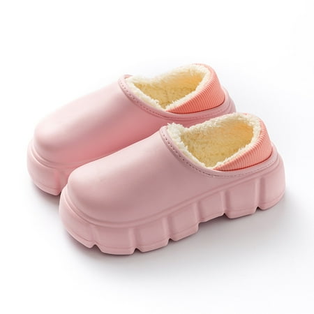 

Women‘s Waterproof EVA Warm Shoes Winter Platform Slip On House Shoes Warm Plush Lined Garden Shoes