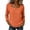 Orange, variant on Women's Tops Square Notch V Neck Button Front Blouse 3/4 Sleeve Solid Color Casual Summer Shirt