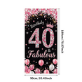 thumbnail image 3 of Sparkling Pink Balloon Themed 40th Birthday Backdrop Banner with Crown Element Fabulous Party Decorations Photography Props for Birthday Celebrations Party Supplies Event Decors, 3 of 7