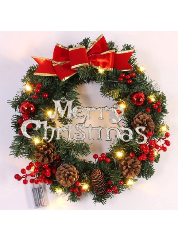 Prelit Christmas Wreaths in Christmas Wreaths