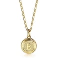 thumbnail image 2 of Hermah Round Gold Plated Initial Letter Pendant Necklace Figaro Chain 18inch, 2 of 5