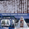 thumbnail image 7 of LINLIN Solar Curtain Lights Outdoor 3 x 3 m 300 LED Solar Christmas Icicle Lights with Remote, 8 Modes IP65 Waterproof Solar Waterfall Lights for Gazebo Pergola Wedding Party Decoration, 7 of 7