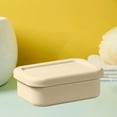thumbnail image 2 of CuiLiyq Portable Silicone Soap Holder Box with Ventilated Drainage Mat, Soap Box with Lid for Travel Bathroom Storage Outdoor (Beige), 2 of 6