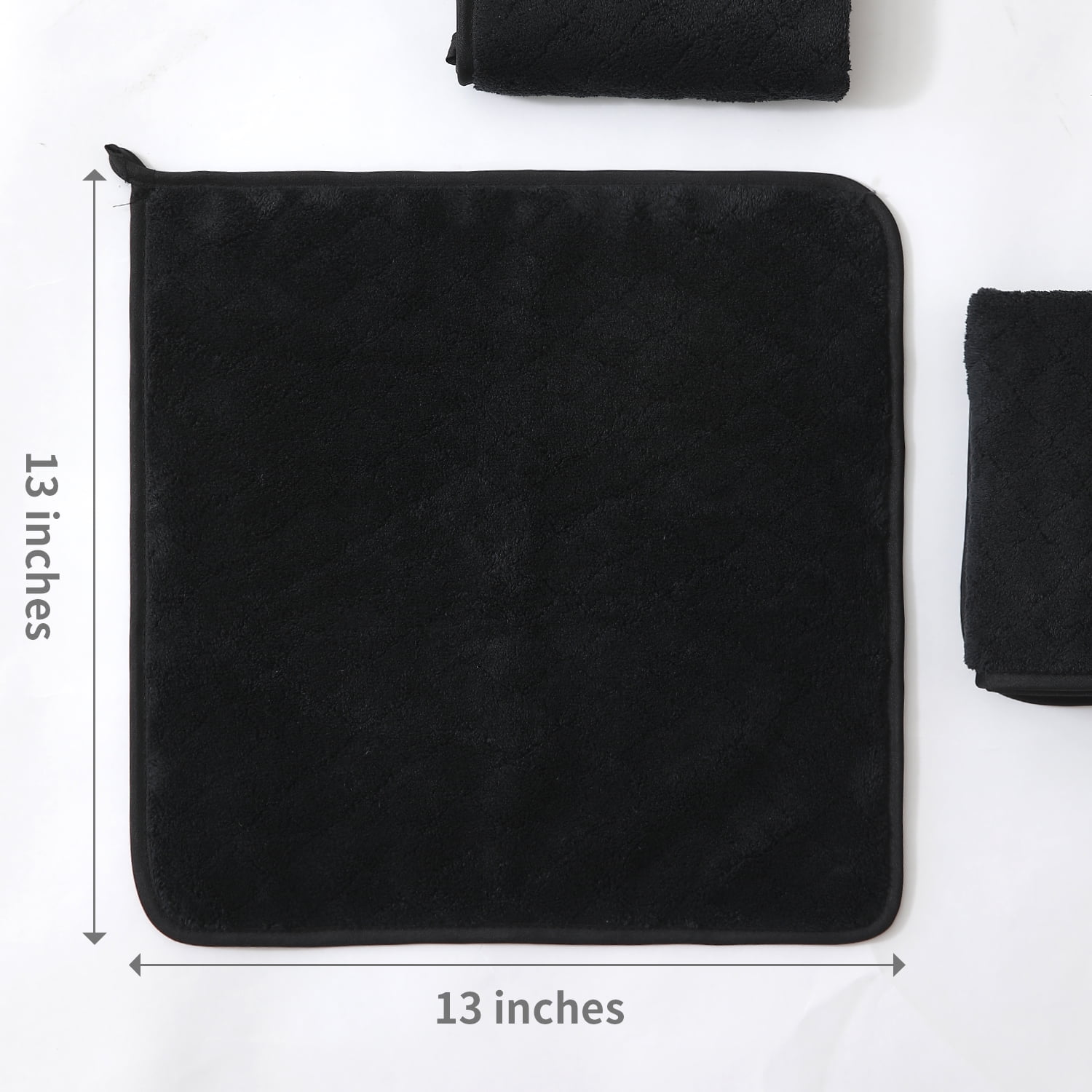 Jessy Home 12 Pack Black Washcloths for Bathroom 13"x13" Ultra Soft Hand Face Towels