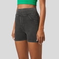 thumbnail image 6 of Stretchy Jean Shorts For Women High Waisted Pull On Jorts With Pockets Denim Shorts Women Summer Casual Shorts, 6 of 9