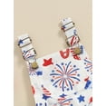 thumbnail image 5 of Toddler Kids Girls Summer Independence Day Overalls Jumpsuit 6 12 18 24 Months 2T 3T 4T 5T 6T Sleeveless Ice Cream/Firework Print Suspender Shorts, 5 of 9