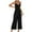 Black, variant on Jumpsuits for Women Casual Sexy Deep V-Neck Backless Rompers Sleeveless Solid Color Loose Young Miss Suspender Wide Leg Overalls