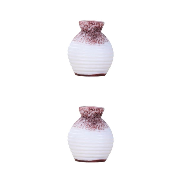 Florero en miniatura Wosthever resina gris/marrón claro/marrón oscuro