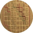 thumbnail image 1 of Ahgly Company Indoor Round Abstract Brown Modern Area Rugs, 3' Round, 1 of 4