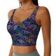 thumbnail image 2 of Fotbe Cute Line Fish Sujetador Deportivo Largo sin Aros para Mujer con Almohadillas y Soporte Medio, Transpirable y Absorbente, Camiseta Tipo Chaleco o Tank Top-Medium, 2 of 8