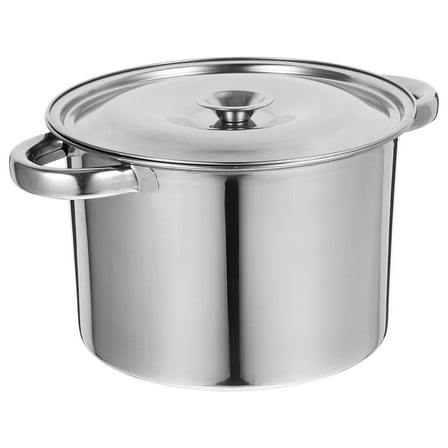 NICEXMAS Stainless Steel Stewing Pot Soup Pot Silver 1Set