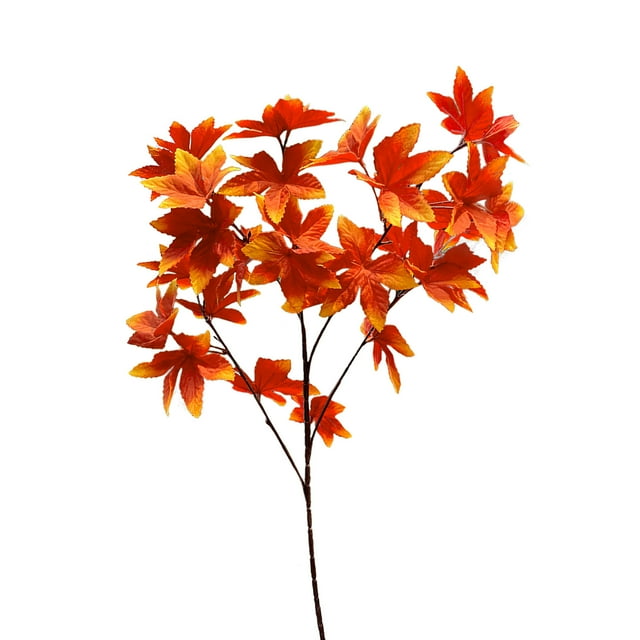 orangeSimulated maple leaves, red maple leaves, indoor engineering, wedding ceiling decoration, flower arrangement row, simulated branches, maple leaves,