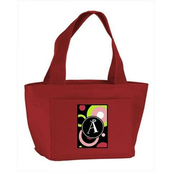 Monogram Letter A - Retro in Black Zippered Insulated School Washable and Stylish Lunch Bag Cooler