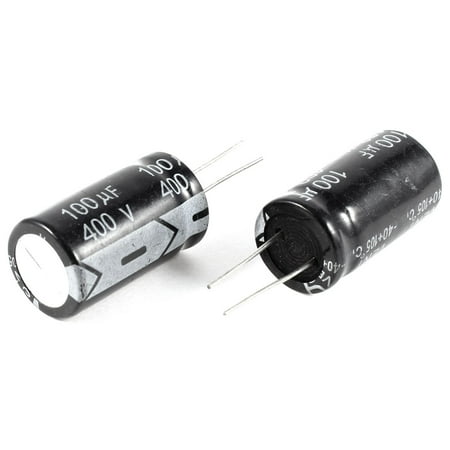 Unique Bargains 2pcs 100uF 400V 32x18mm Radial Lead Electrolytic Capacitors Black