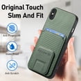 thumbnail image 5 of Allytechgroup Cards Holder Back Case for iPhone X/ iPhone XS, Vintage PU Leather TPU Shockproof Slim Kickstand Anti-Drop Protective Wallet Phone Case Cover for Apple iPhone X/ iPhone XS, Green, 5 of 8