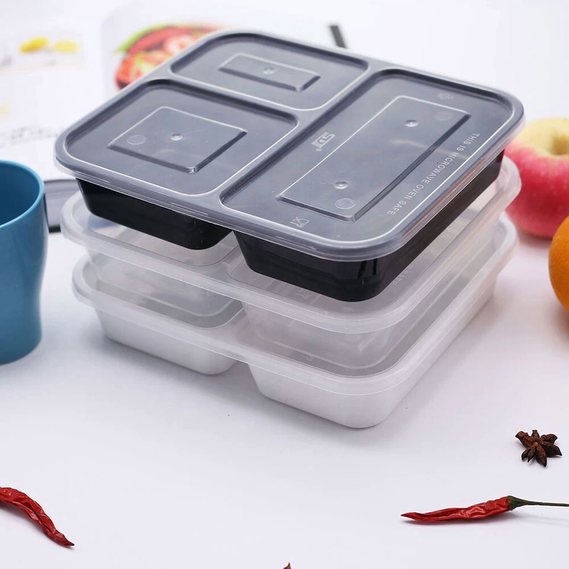 10 Pack Bento Box 32Oz 3 Compartment Meal Prep Containers With Lids Food Storage