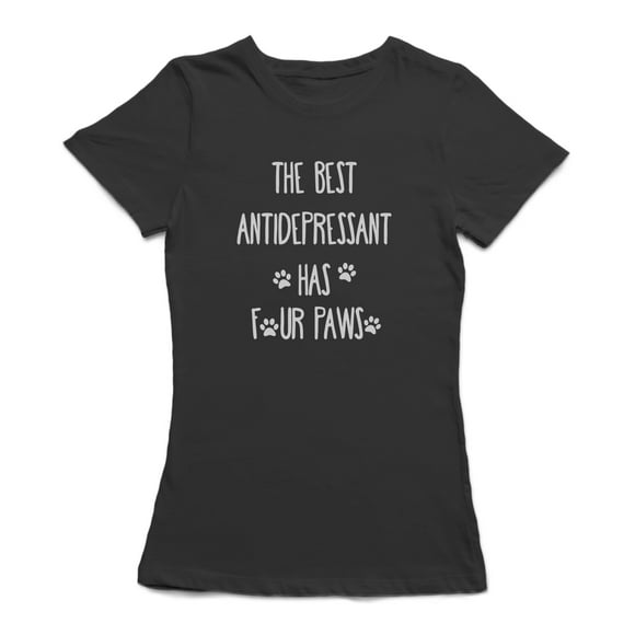 "Le Meilleur Antidépresseur A Quatre Pattes" Citation T-shirt Noir pour Femmes