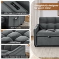 thumbnail image 6 of Lunale Pull Out Sofa Bed with Usb/Type-C, Loveseat Sleeper with Adjust Back, Convertible Sleeper Sofa for Apartment/Living Room, Gray Velvet, 6 of 9