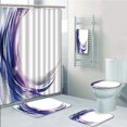 thumbnail image 1 of EREHome Abstract Cool Artistic Wave Like Ombre with Vibrant Color Dots 5 Piece Bathroom Set Shower Curtain Bath Towel Bath Rug Contour Mat and Toilet Lid Cover, 1 of 2