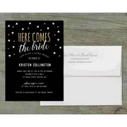 Here Comes the Bride Deluxe Bridal Shower Invitation