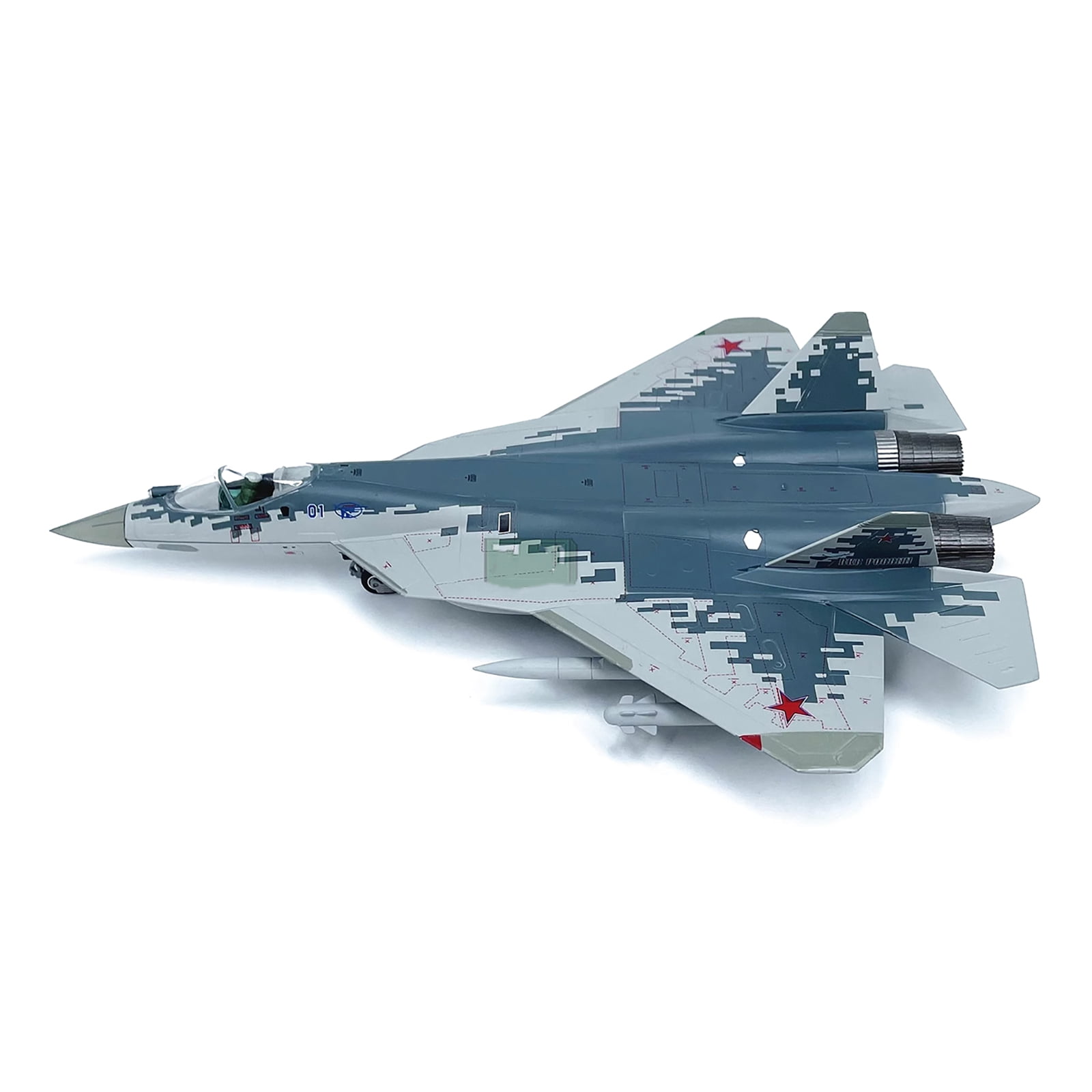 GUYUTING Russian Air Force Sukhoi Su-57 Model Airplane, 27.3cm x 19.5cm, for Aviation Collections & Display Purposes