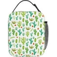 thumbnail image 2 of Cactus White Insulated Lunch Bag, Reusable Lunch Box Tote Bag For Office Work Picnic Travel Women/Men, 2 of 6