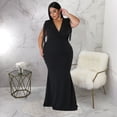 thumbnail image 5 of AURA Women Plus Size V Neck Bodycon Maxi Dress Sleeveless Elegant Party Dress, 5 of 8