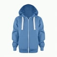 thumbnail image 2 of Godom Toddler Boys Zip Up Hoodie Solid Color Hooded Sweatshirt Outerwear, 2 of 7