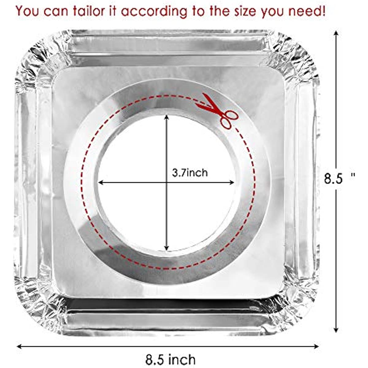 Aluminum Foil Gas Stove Lining, 300-piece Stove Cover, Disposable Square Stove Bib Lining, Gas Stove Protector, Stove Surface Replacement Square 8.5 In