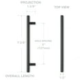 thumbnail image 5 of Cauldham 25 Pack Kitchen Cabinet Round Pulls Handles (5" Hole Centers) -  Drawer/Door Hardware - Style M272 - Matte Black, 5 of 7