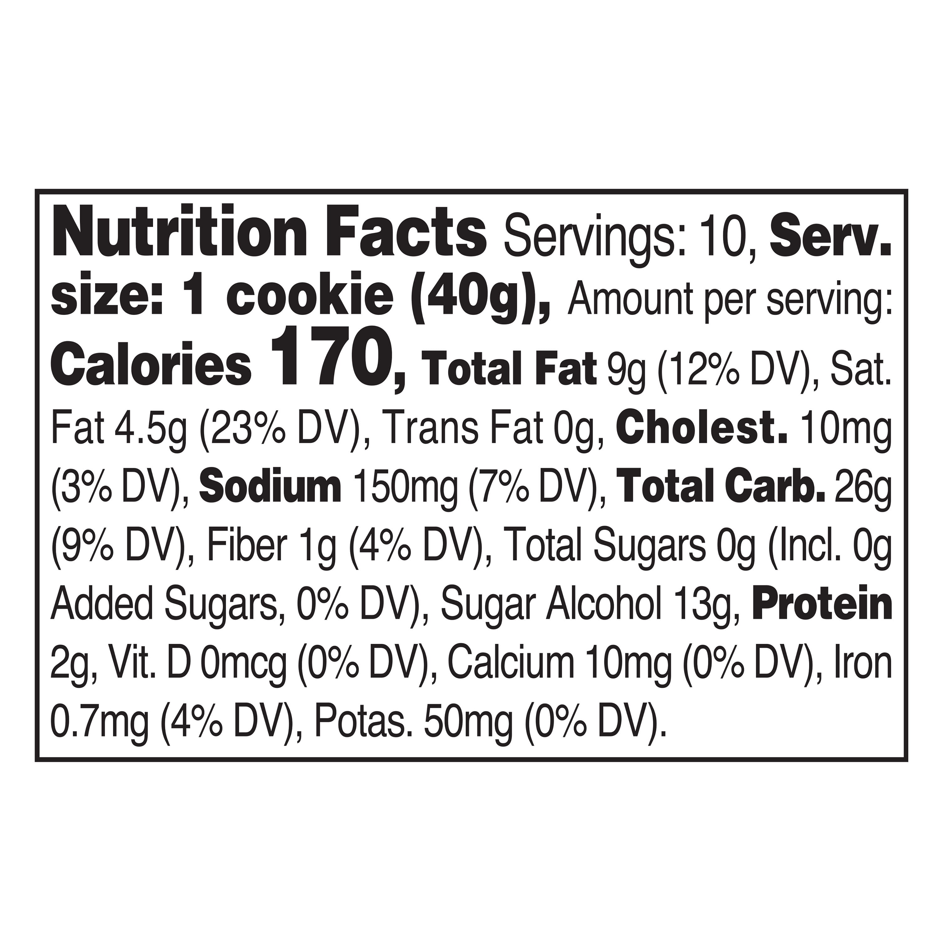 Freshness Guaranteed Sugar Free Chocolate Chip Cookies, 14 oz, 10 Count