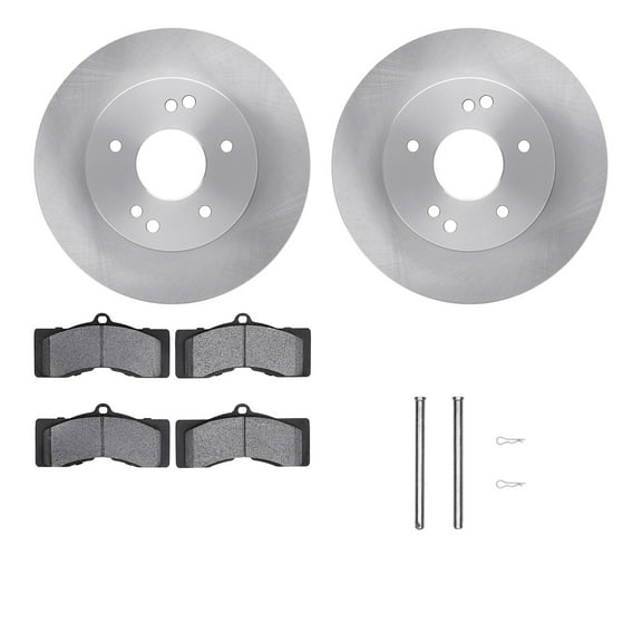 Dynamic Friction Company Rear Brake Rotors with Heavy Duty Brake Pads includes Hardware 6212-47116