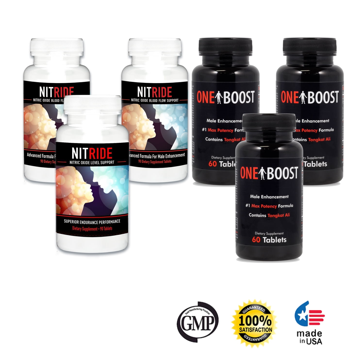One Boost & Nitride Test Booster + Nitric Oxide Booster, 6 Ct