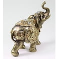 thumbnail image 2 of Feng Shui 7" Bronze Color Elephant Trunk Statue Wealth Lucky Figurine Gift Home Decor, 2 of 2