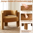 thumbnail image 3 of Pirecart Modern Velvet Accent Chair, Comfy Upholstered Side Arm Chair for Living Room, Bedroom, Reading, Barrel Chairs with 3 Legs, Brown, 3 of 8