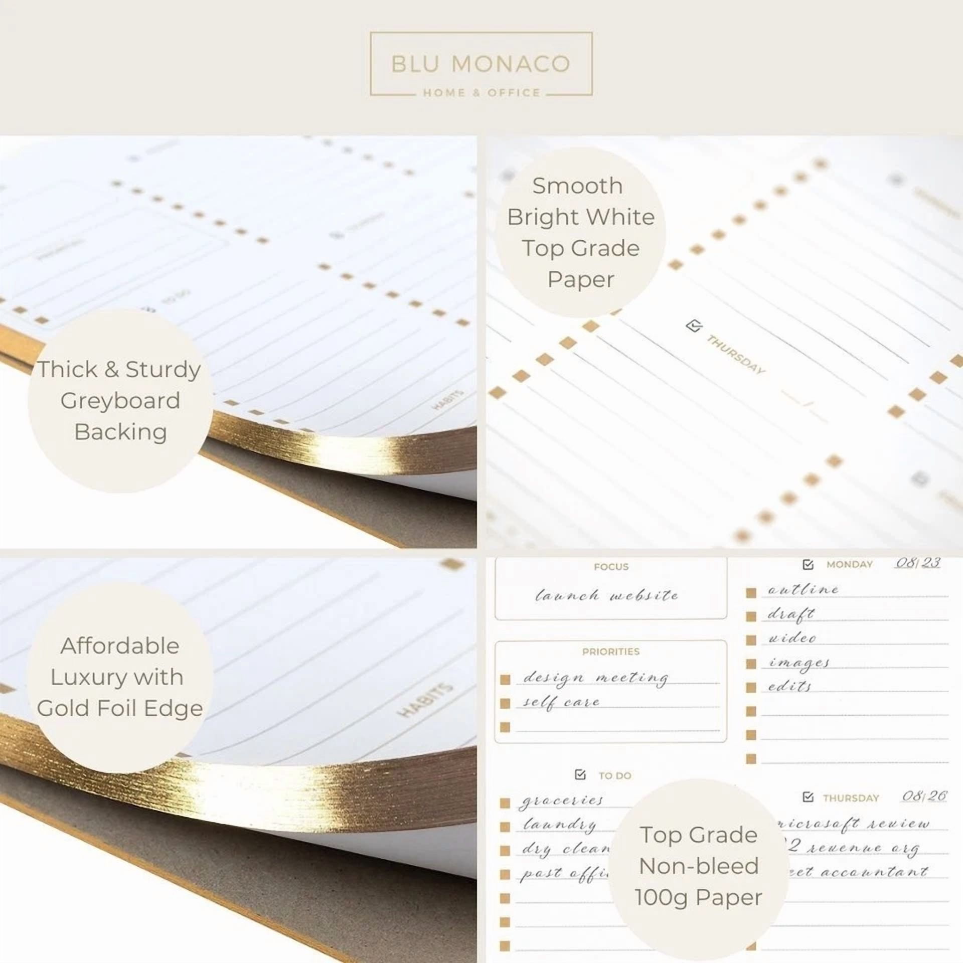 Undated Weekly Planner Pad - Weekly Calendar Pad - 8.5 X 11 Tear Off 50 Pg