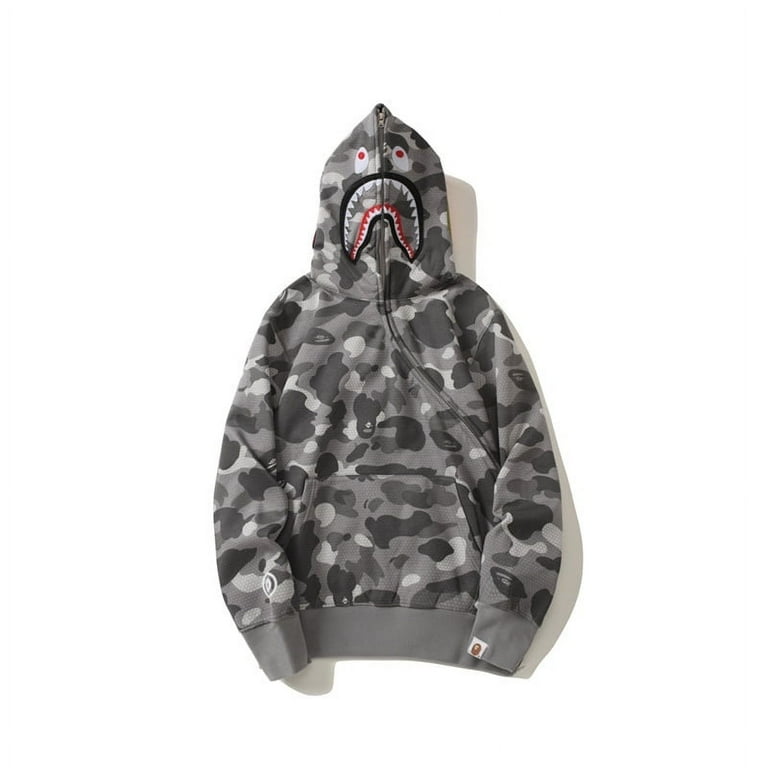 BAPE Hoodie For Men Fashion Camo Shark Jackets Vintage Streetwear Full Zip Up Jacket Cute Hoodies Walmart