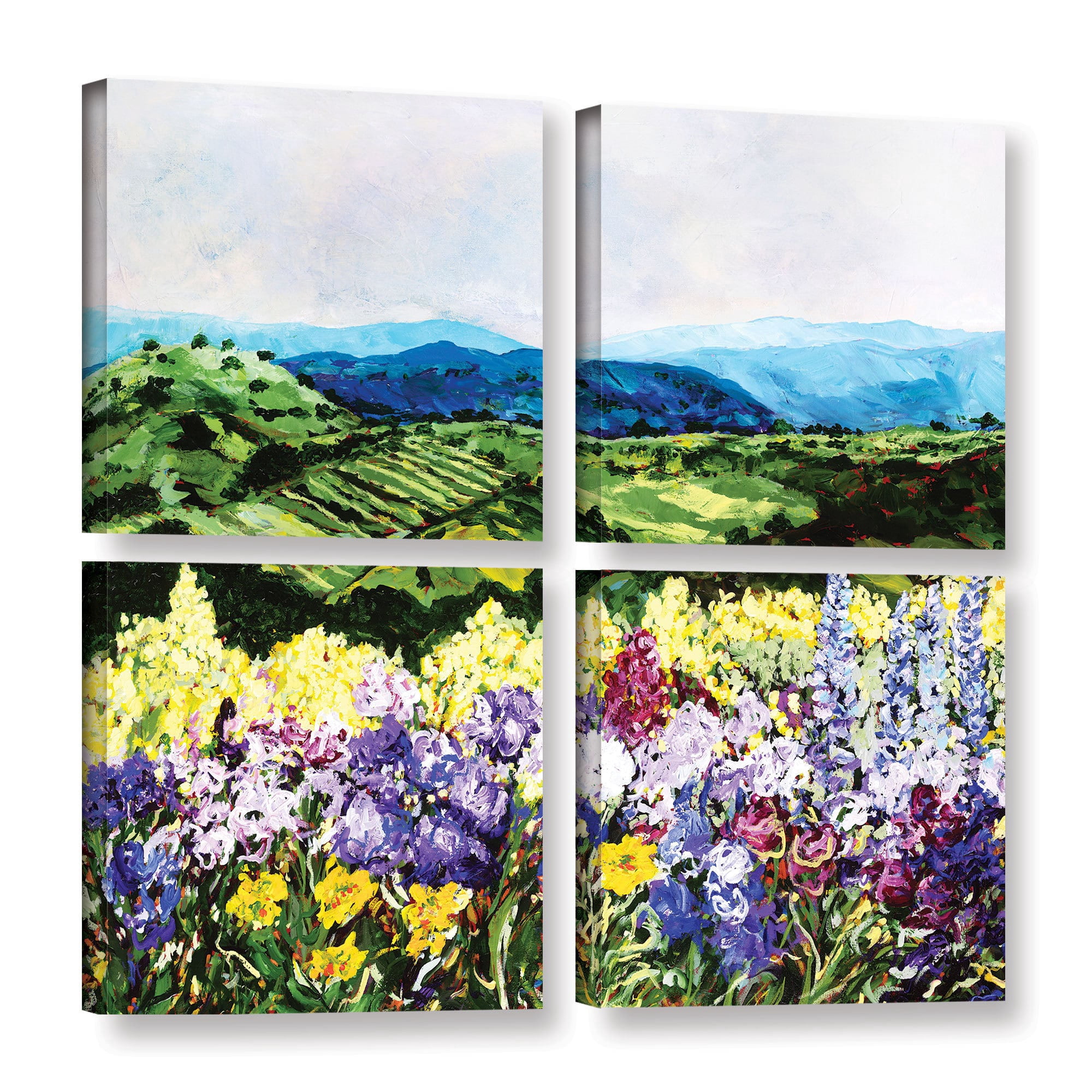ArtWall Allan Friedlander "Pollinator's Ravine" 4-Piece Gallery-wrapped Canvas Square Set
