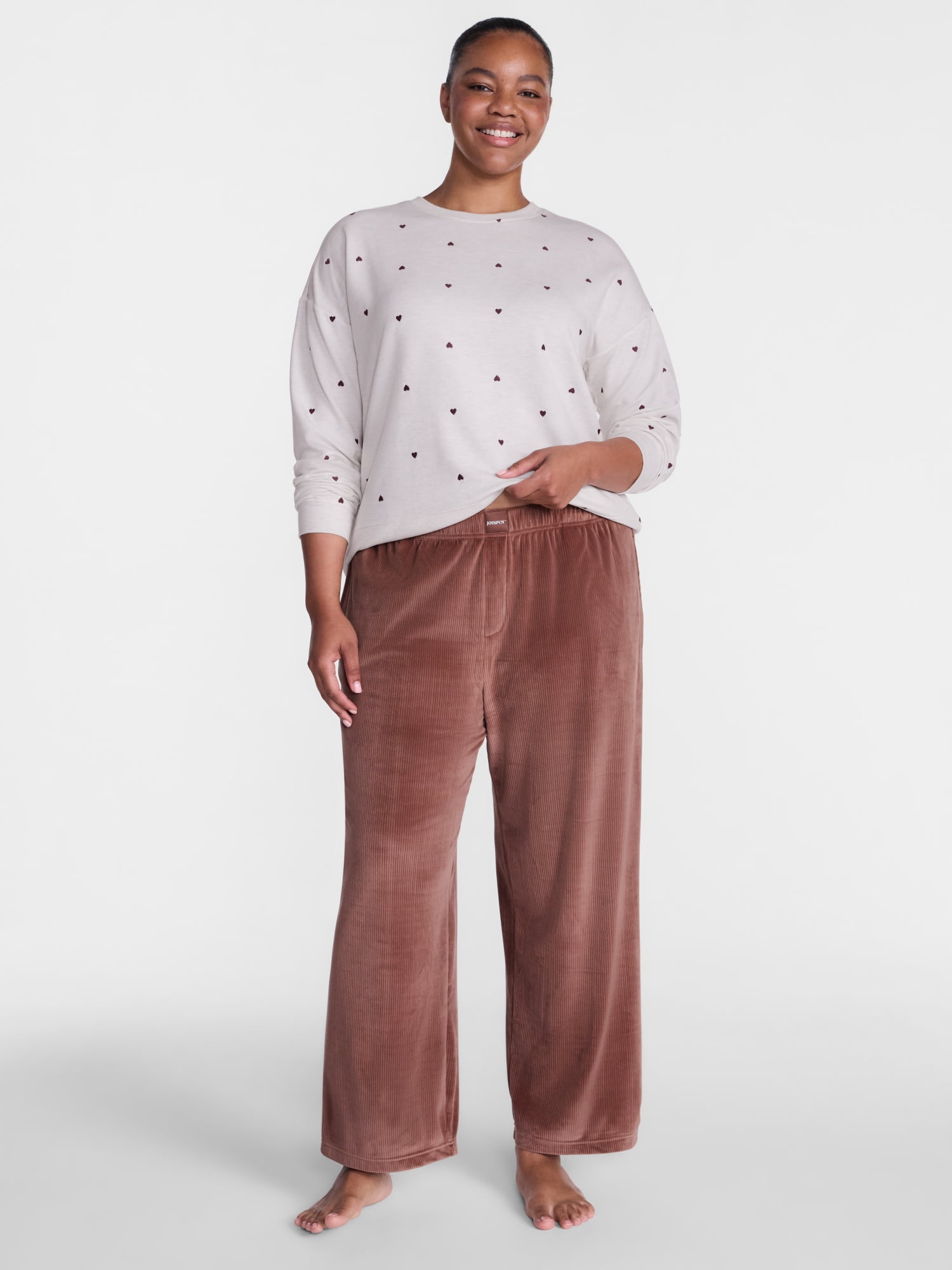 Joyspun Women's Velour Sleep Pants, Sizes XS-3X