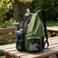 thumbnail image 4 of Drawstring Backpack, Mesh Separated Wet Pocket Beach Bag, Portable Waterproof Swim Gym Sack With Water Bottle Holders, 4 of 4
