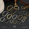 thumbnail image 3 of 1 1/4 & 1 1/2 Inches D-Ring Findings Metal Non Welded D Rings for Belts Bags Lanyard Leathercraft Avail 4 Colors (1 1/2" x 20 pcs, Antique Brass), 3 of 7