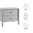 thumbnail image 4 of Nightstand Side End Table, Light Gray, Wood, Hotel Bedroom, Modern Contemporary, HB38222, 4 of 9