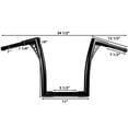 thumbnail image 5 of Krator 1.25" Black Handlebar with 14" Rise - Fat 1 1/4" Ape Hanger Bar Compatible with Harley Davidson Street Bob FXBB 2018-2020, 5 of 5